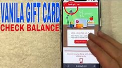 ✅ How To Check Vanilla Gift Card Balance 🔴
