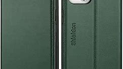 SHIELDON Case for iPhone 13, Genuine Leather iPhone 13 5G Wallet Folding Case with Kickstand RFID Blocking Card Slots Magnetic Shockproof Case Compatible with iPhone 13 5G (6.1" 2021) - Midnight Green