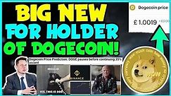 This Changes Everything For Dogecoin PRICE!! 🥶 - ELON MUSK, Whale Now, SpaceX! 👊 PRICE PREDICTION!