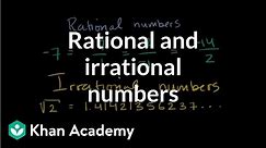 Introduction to rational and irrational numbers | Algebra I | Khan Academy