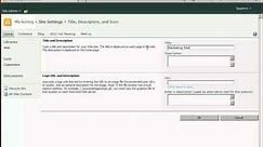 Change the Title and Description of a SharePoint 2010 Site - SharePoint 2010 Tutorials