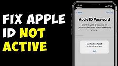How To fix Apple Id Not Active - Verification Failed iOS 16 /17 (2023)