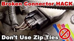 Repair Hack - How To Fix Broken Wiring Sensor / Connector Plug Clip To Make A Factory Looking Repair