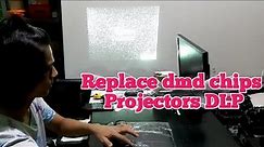 100% Works!!! how to fix white spots on dlp projector display and how to replace dmd chips of optoma
