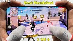 iPhone 15 Pro Max free fire gameplay test 1 vs 4 2 finger handcam m1887 onetap headshot