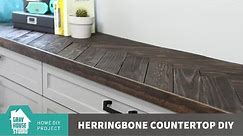How to Make a Cheap Countertop with a Herringbone Pattern