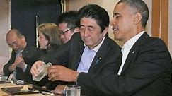 Barack Obama shares sushi with Japan's PM in Tokyo