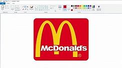 How to draw the McDonald's logo 1975 to present using MS Paint | How to draw on your computer