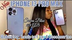iPhone 13 Pro Max (128GB) unboxing📦 + accessories & basic setup☁️
