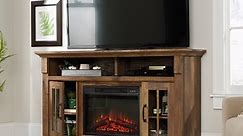 Sauder Rustic Fireplace TV Stand for TVs up to 50", Vintage Oak Finish