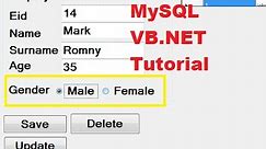 MySQL VB.NET Tutorial 18 : Checkbox , radiobutton and groupbox with Database