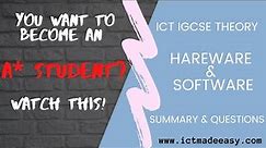 Hardware and software with past questions : ICT IGCSE 0417 Paper 1 Theory #igcse #igcseict