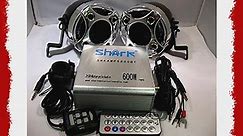 Shark Shkamp5800btmx3080 600 Watt Bluetooth Motorcycle Marine Audio System w/ 3.5 Speakers