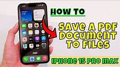 iPhone 15 Pro Max How to Save A PDF Document To Files