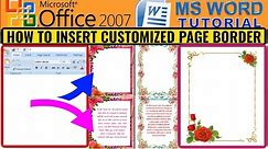 PAGE BORDER II HOW to DOWNLOAD & Add CUSTOMIZED page border using Microsoft Word II MS WORD TUTORIAL
