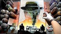 Heisenberg - GLOW IN THE DARK - Breaking Bad SPRAY PAINT ART - by Skech