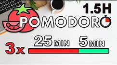 1.5H Pomodoro Technique | Study Timer 3x 25 Min | Focus Session