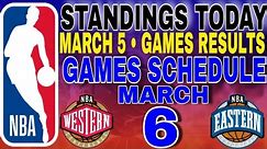 nba standings today March 5, 2024 | games results | games schedule March 6, 2024