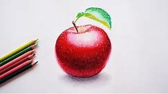How to draw an apple - Step by step tutorial - Prismacolor pencils.