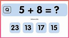 Math Quiz for Kids | One Digit Addition Quiz | Mental Math Quiz for Kids | Quiz Time