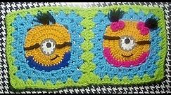 How Crochet Minion Applique | Boy and Girl Minion Granny Square Pattern | Crochet Minion Blanket