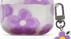 Compatible with airpods 3rd Generation case for Women Floral, for airpod case 3rd Generation Purple Flower airpod 3 case Cover