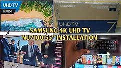 Samsung 4k UHD NU7100 55" Smart tv unboxing and Wall mounting