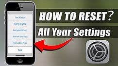 What happens if you Reset all Settings on iPhone (2024)