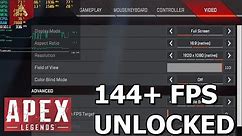 APEX SETTINGS TIP: How to Uncap Frame Rate (V-Sync off and 144+ frames unlocked)
