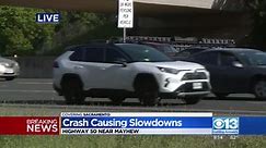 Crash causing slowdowns on Highway 50 in Sacramento
