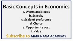 BASIC CONCEPTS in ECONOMICS