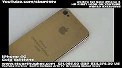 150 grams Solid Gold iPhone 4 Factory Unlocked 32GB HD FIRST LOOK ON YOUTUBE