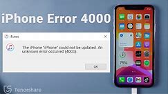 How to Fix Error 4000 An unknown error occurred - Repair solution 2021