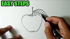 How to draw an apple with leaf | Easy Drawing Ideas