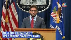 FBI, Justice Department hold briefing on Capitol riots