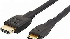 Amazon Basics Mini HDMI to HDMI Adapter Cable, 10.2Gbps High-Speed, 4K@30Hz, 2160p, 48-Bit Color, Ethernet Ready, 6 Ft, Black