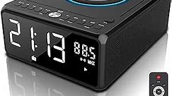 Gelielim CD Players for Home, Bluetooth Boombox with Remote, CD Clock Radio, 10W Fast Wireless Charging, Digital FM Radio, CD Player Portable with Headphone Jack, USB & AUX Ports, Dimmable LED Display