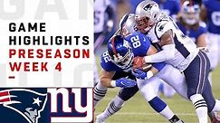 Patriots vs. Giants Highlights | NFL 2018 Preseason Week 4