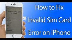 iPhone 5/5s/5c: 8 Fixes for Invalid Sim, No Service, Constantly Searching, No Sim Card, etc