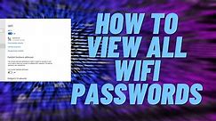 How to View All WiFi Passwords