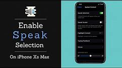 Enable Speak Selection on iPhone XS Max, XR, XS, X | Turn On iPhone Speak Auto Text