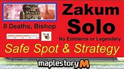 Solo Zakum -Safe Spot- & Strategy (0 Deaths, Bishop, No Legendary or Emblems) Maplestory M