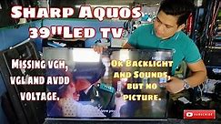 Sharp 39"Aquos Led Tv ok Sounds and Backlight but no Display on the Panel.