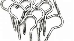 3.3 Inch Stainless Steel 316 Screw-in Hooks Eye Bolt Marine Grade, Heavy Duty Ceiling Hooks for Indoor and Outdoor Hanging Plants 10 Pieces