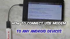 How To Conenct 3G Dongle To Android Phone or Tablet | 1000% Working