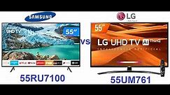 TV Smart Samsung 55 Ru7100 vs LG 55 UM761 PRO (120HZ)TOP demais! Qual melhor? TESTE ANÁLISE REVIEW