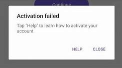 Tap Help to Learn How to Activate Your Account Viber | Viber Activation Failed Problem