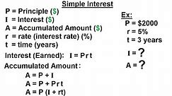 Business Math - Finance Math (1 of 30) Simple Interest
