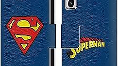 Head Case Designs Officially Licensed Superman DC Comics Classic Logos Leather Book Wallet Case Cover Compatible with Samsung Galaxy S21+ 5G
