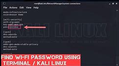 TERMINAL : Show Wi-Fi password | Kali Linux